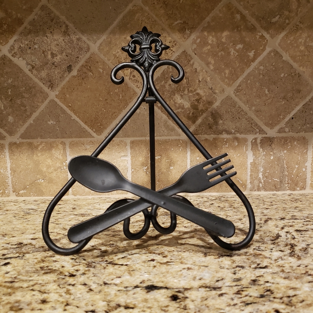 Cookbook Holder - Dark Bronze Metal - 10" Tall